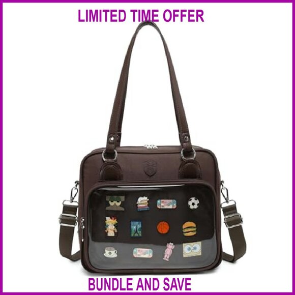 Oxford Ita Bag Crossbody Shoulder Satchel Messenger Backpack Pins Display - Picture 2 of 8